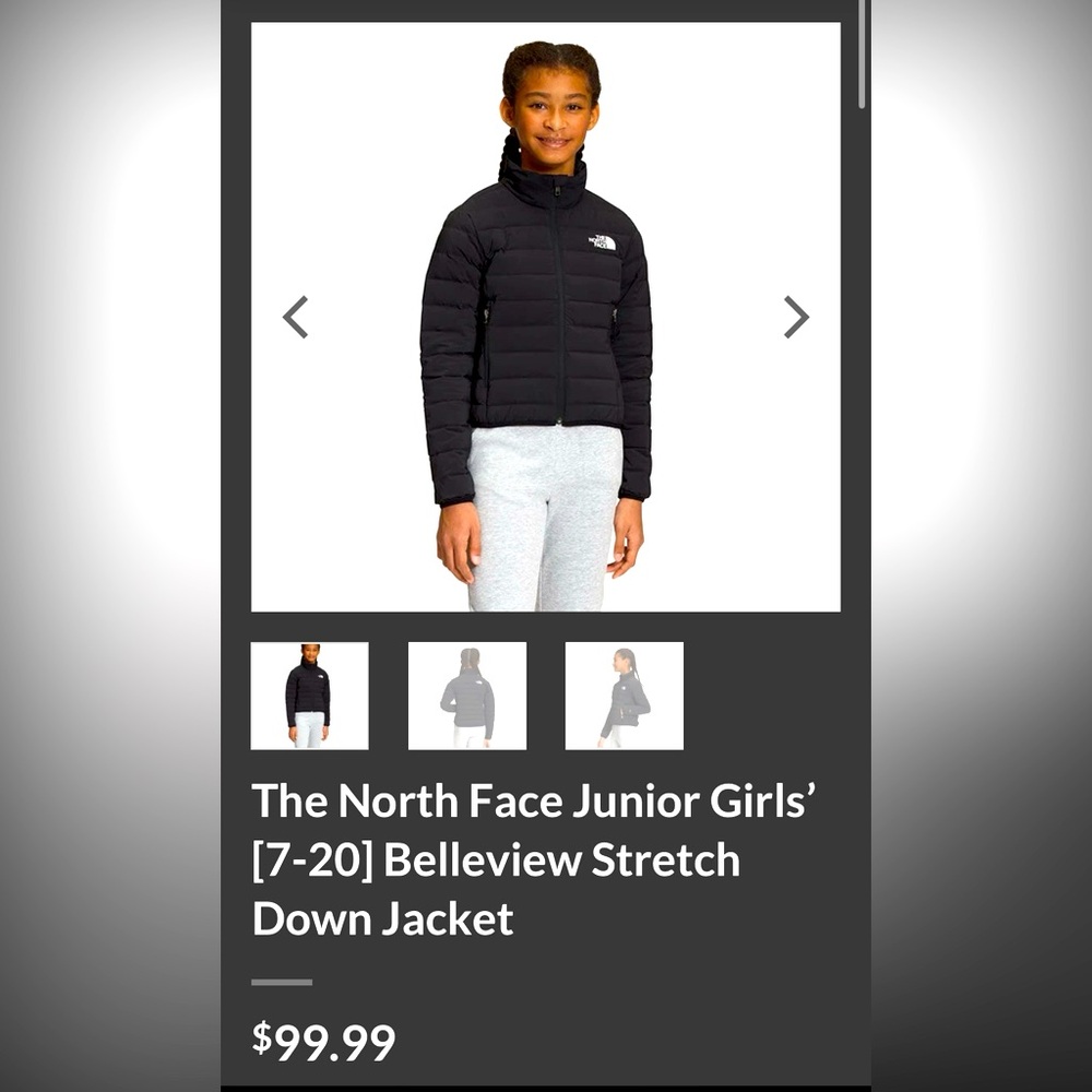 North face Junior Girls Down Jacket